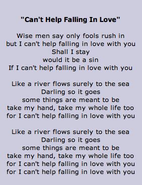 cant help falling in love lyrics|can't help falling in love lyrics meaning.